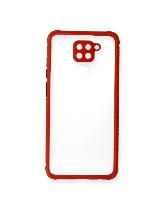Xiaomi Redmi Note 9 Kılıf Miami Şeffaf Silikon - Kırmızı