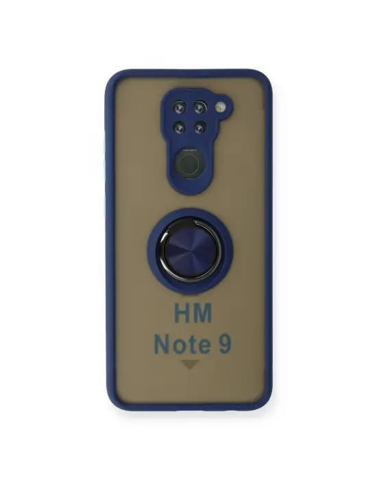 Xiaomi Redmi Note 9 Kılıf Montreal Yüzüklü Silikon Kapak - Lacivert