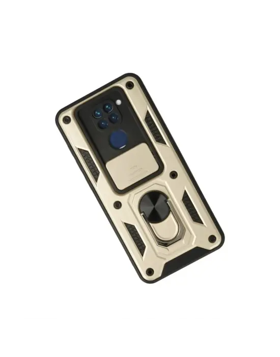 Xiaomi Redmi Note 9 Kılıf Pars Lens Yüzüklü Silikon - Gold
