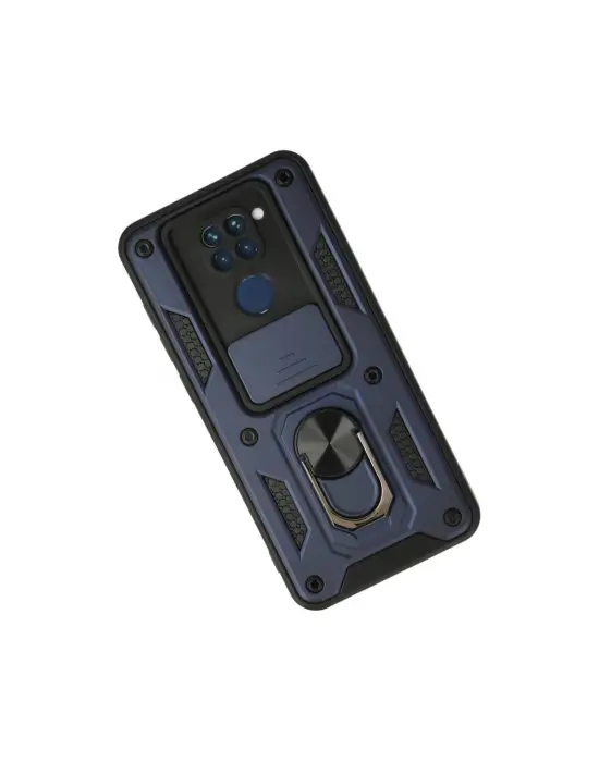 Xiaomi Redmi Note 9 Kılıf Pars Lens Yüzüklü Silikon - Lacivert