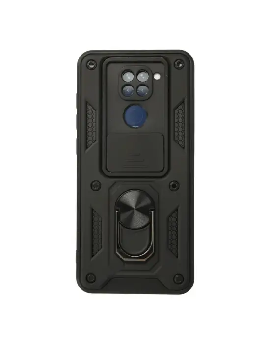 Xiaomi Redmi Note 9 Kılıf Pars Lens Yüzüklü Silikon - Siyah