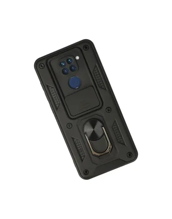 Xiaomi Redmi Note 9 Kılıf Pars Lens Yüzüklü Silikon - Siyah