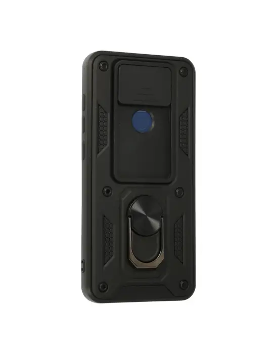 Xiaomi Redmi Note 9 Kılıf Pars Lens Yüzüklü Silikon - Siyah