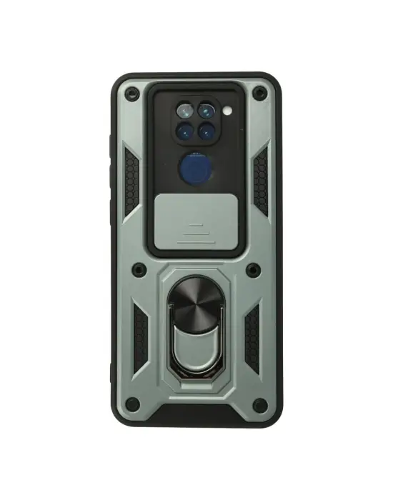Xiaomi Redmi Note 9 Kılıf Pars Lens Yüzüklü Silikon - Yeşil