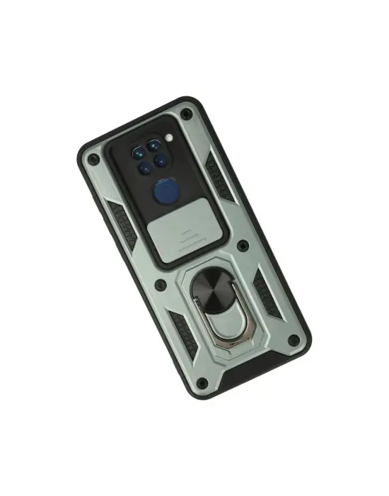 Xiaomi Redmi Note 9 Kılıf Pars Lens Yüzüklü Silikon - Yeşil
