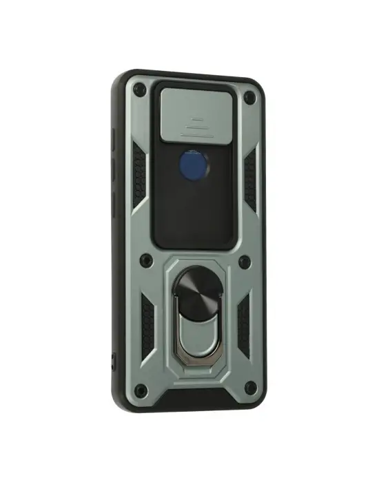 Xiaomi Redmi Note 9 Kılıf Pars Lens Yüzüklü Silikon - Yeşil