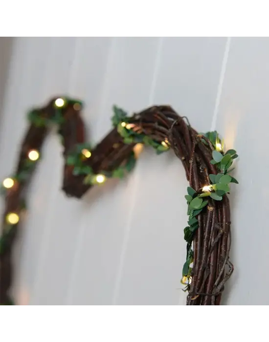 Yapraklı Dekorlu 3 Metre Peri Led Pilli  ışık Yılbaşı Aydınlatma