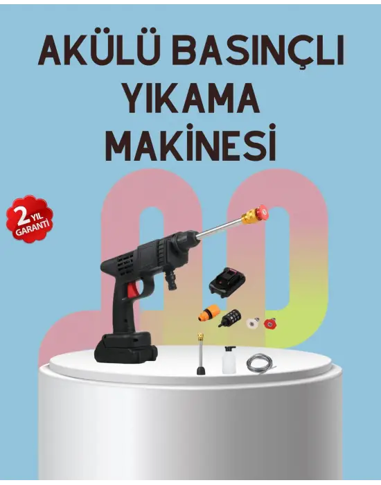 Yüksek Basınçlı Şarjlı Yıkama Tabancası Su Tabancası Hortumlu
