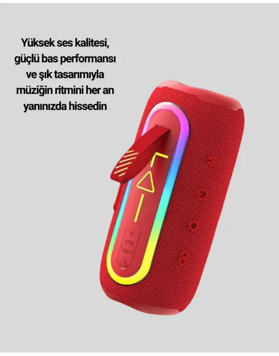 Yüksek Ses Kaliteli Kablosuz Hoparlör Led Işıklı