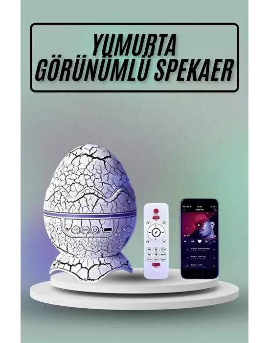 Yumurta Görünümlü Masa Ve Gece Lambası Renk Değiştirebilen Projektör