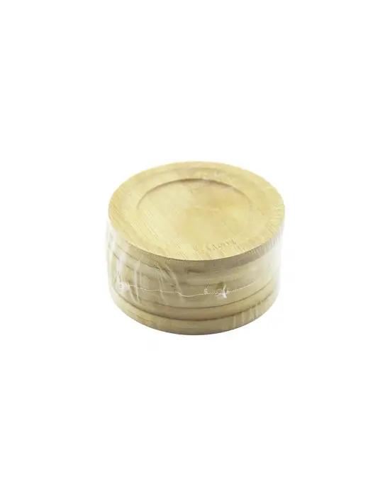 Yuvarlak= Çap: 9.7cm 6pcs Bambu - Ahşap Çay Tabak