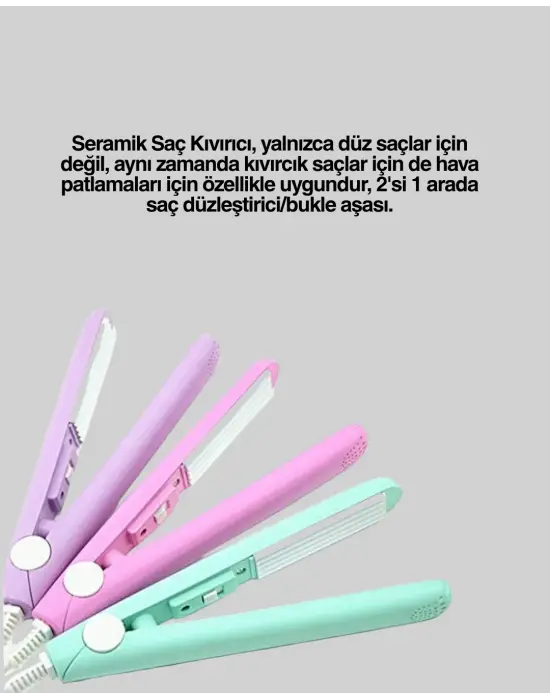Yüzer Plakalı Kompakt Bukle Maşası – Elastik Tutuculu, Saç Dostu Profesyonel Tasarım