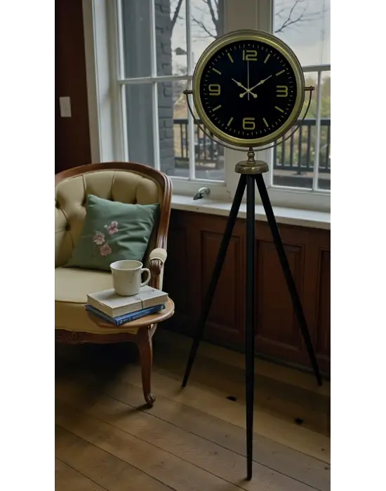 Zamanın Asaleti Eskitme Tripod Ayaklı Saat