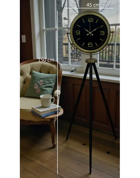 Zamanın Asaleti Eskitme Tripod Ayaklı Saat