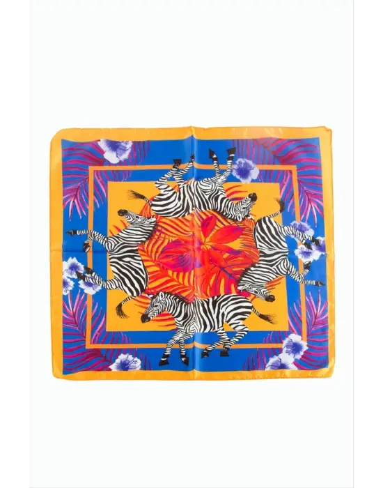 Zebra Desenli Zr Şifon Fular 50*50 cm