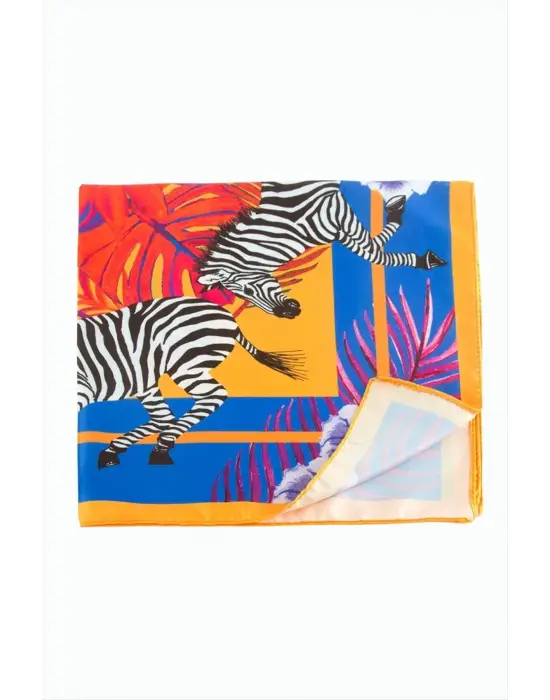 Zebra Desenli Zr Şifon Fular 50*50 cm
