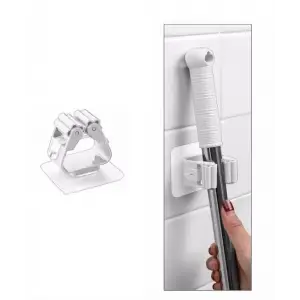 1 Adet Yapışkanlı Pratik Mop Tutucu Beyaz