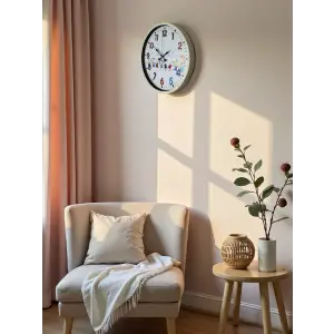 36 Cm Krem Çocuk Odası Duvar Saati