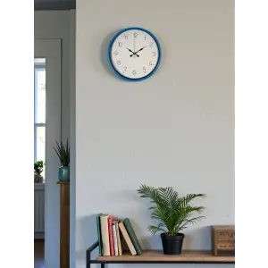 36 Cm Mavi Sade Dekoratif Duvar Saati