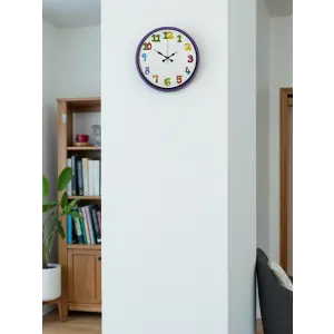 36 Cm Mor Çocuk Odası Duvar Saati