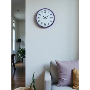 36 Cm Mor Roma Rakamlı Dekoratif Duvar Saati