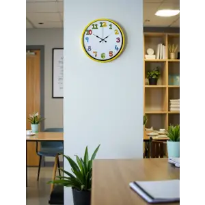 36 Cm Sarı Çocuk Odası Duvar Saati