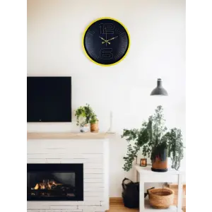 36 Cm Sarı Dekoratif Duvar Saati