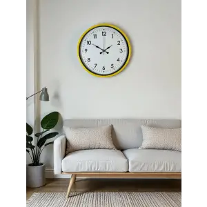 36 Cm Sarı Modern Dekoratif Duvar Saati