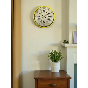 36 Cm Sarı Retro Duvar Saati