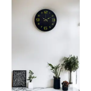 36 Cm Siyah Gold Rakamlı Duvar Saati