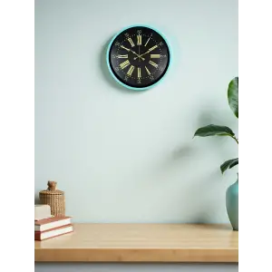 36 Cm Turkuaz Dekoratif Duvar Saati