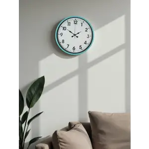 36 Cm Turkuaz Dekoratif Duvar Saati