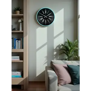 36 Cm Turkuaz Dekoratif Duvar Saati