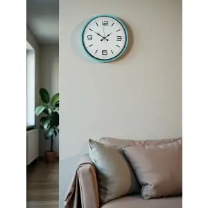 36 Cm Turkuaz Dekoratif Duvar Saati