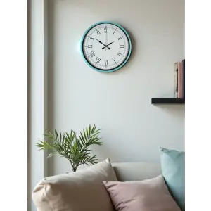 36 Cm Turkuaz Dekoratif Duvar Saati