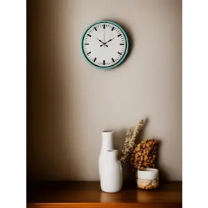 36 Cm Turkuaz Sade Şık Duvar Saati