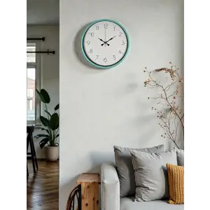 36 Cm Turkuaz Standart Duvar Saati