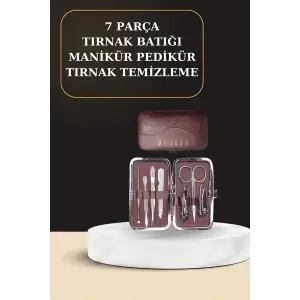 7 Parça Manikür Pedikür Seti El Ayak Bakımı Çantalı Paslanmaz Çelik