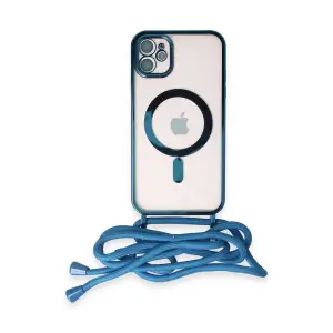 Apple İphone 11 Kılıf Divo Lazer Askılı Magsafe Kapak - Sierra Blue