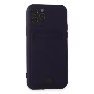Apple İphone 11 Pro Kılıf Kelvin Kartvizitli Silikon - Derin Mor