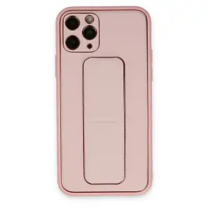Apple İphone 11 Pro Max Kılıf Coco Deri Standlı Kapak - Pembe