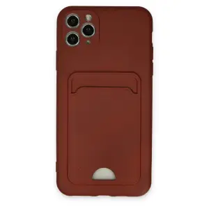 Apple İphone 11 Pro Max Kılıf Kelvin Kartvizitli Silikon - Bordo