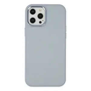 Apple İphone 12 Pro Max Kılıf Asya Deri Silikon - Sierra Blue