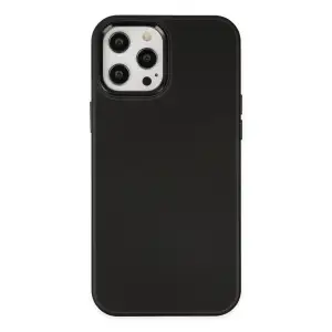 Apple İphone 12 Pro Max Kılıf Asya Deri Silikon - Siyah