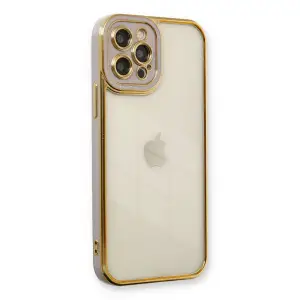 Apple İphone 12 Pro Max Kılıf Liva Lens Silikon - Lila
