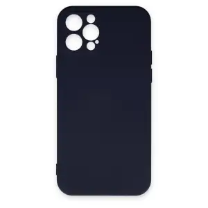 Apple İphone 12 Pro Max Kılıf Nano İçi Kadife Silikon - Lacivert
