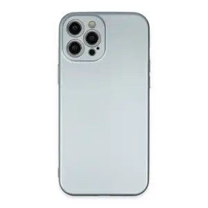 Apple İphone 12 Pro Max Kılıf Nano İçi Kadife Silikon - Sky Blue