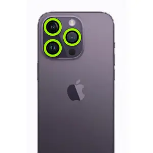 Apple İphone 12 Pro Max Neon Fosforlu Kamera Lens - Yeşil
