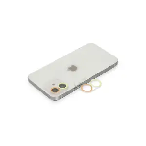 Apple İphone 12 Renkli Kamera Lens Koruma Cam - Sarı-turuncu