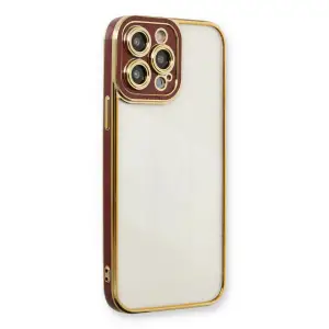Apple İphone 13 Pro Kılıf Liva Lens Silikon - Bordo